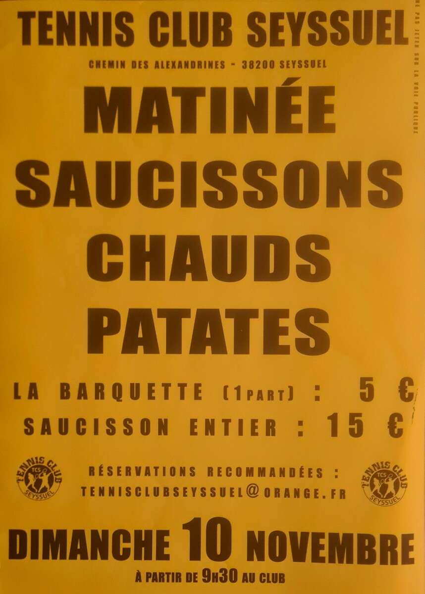 MATINEE SAUCISSONS CHAUDS PATATES